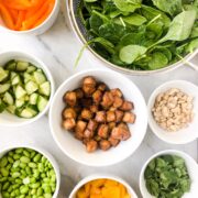 crispy tofu bowls components for meal prep