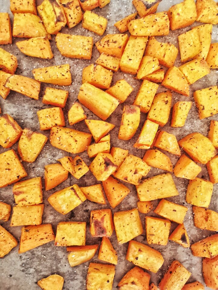 roasted sweet potatoes for sweet potato curry soup