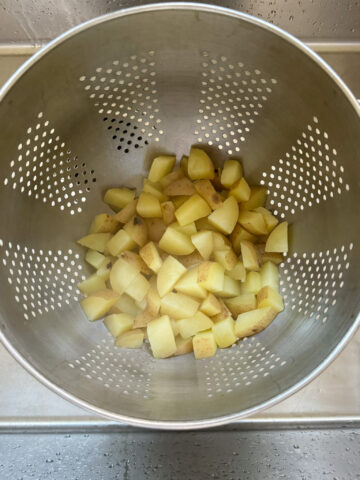 Drained potatoes for this recipe.