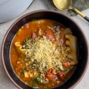 One pot vegetarian lasagna soup