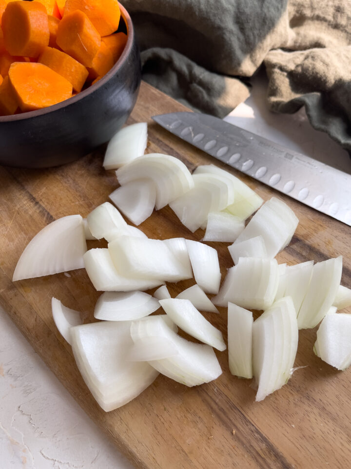 onions roughly chopped for soup