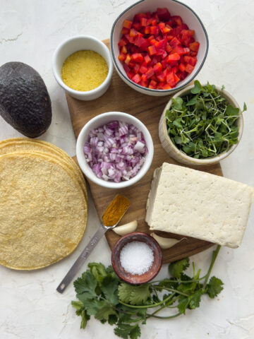 Ingredients for tofu scramble recipe