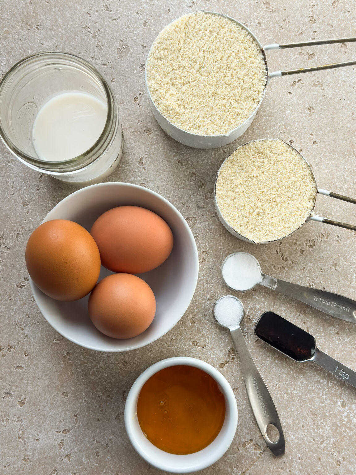 assortment of ingredients for gluten free pancakes