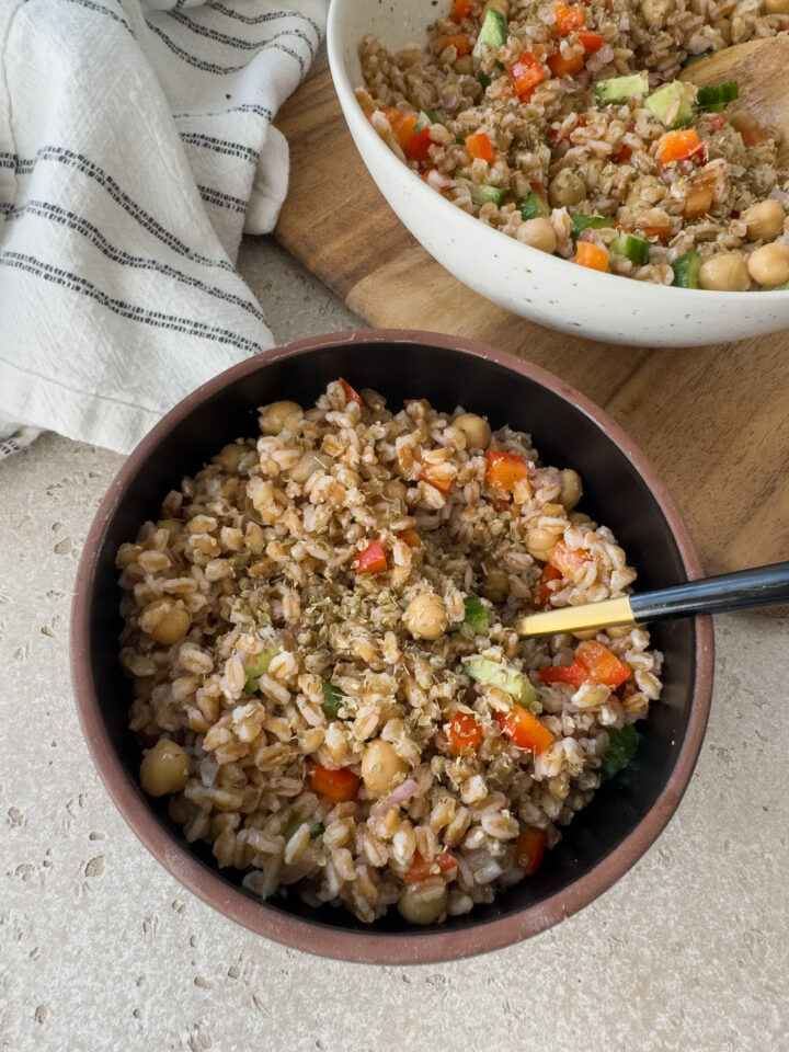 Mediterranean farro salad