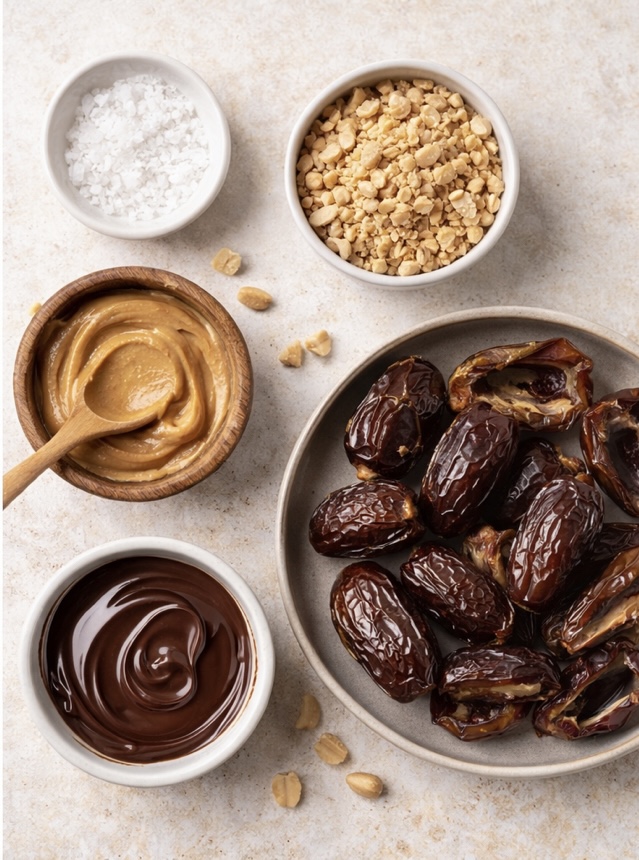 Ingredients for Snickers Dates