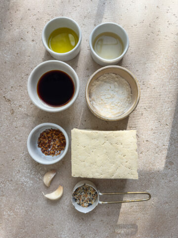 ingredients for sticky tofu